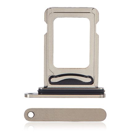 For iPhone 15 Pro / 15 Pro Max Sim Card Tray Holder / Dual Sim Card | Gray (Premium OEM)