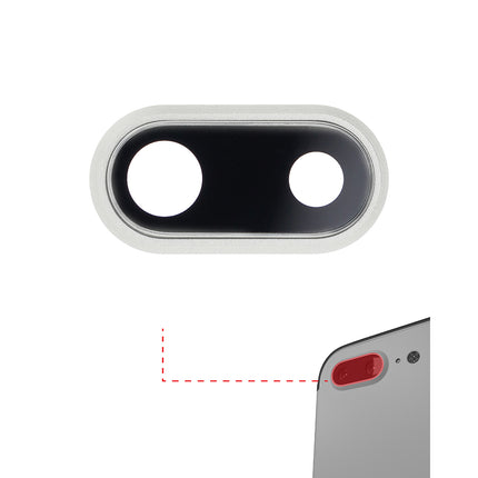 For iPhone 8 Plus | Camera Lens With Frame/Sticker | White(Premium OEM)