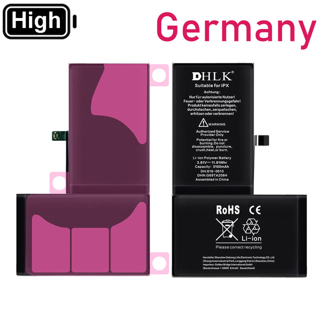 DHLK for iPhone X | Battery with sticker High Capacity 3100 mAh ***DE warehouse***