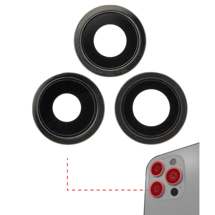 For iPhone 11 Pro Max | Camera Lens With Frame/Sticker | Black(Premium OEM)
