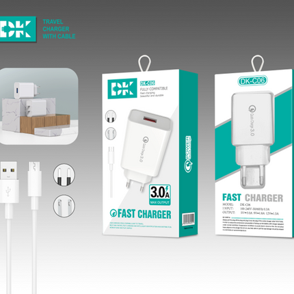 DK-C06/QC3.0 Charger+Micro Cable(European standard)