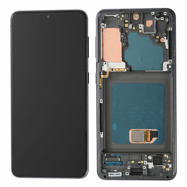 For Samsung Galaxy S21 OLED Assembly With Frame /S21 5G Black(Aftermarket Plus)(SKU:1506256)