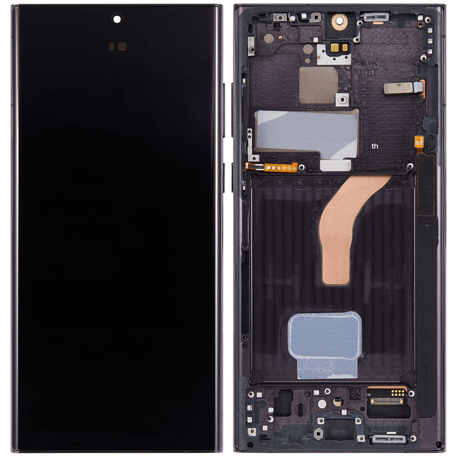 For Samsung Galaxy S22 Ultra 5G U edition 5G / OLED assembly With frame / black  (Refurbished)(SKU:1502305)