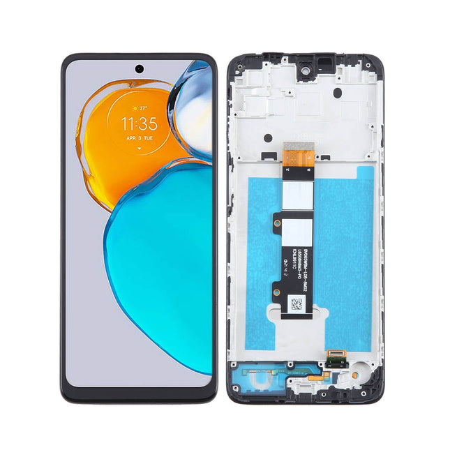 For Motorola E32s LCD Assembly With Frame | Black (Refurbished)