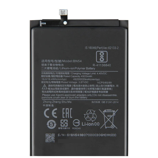 Battery for Xiaomi Redmi NOTE9 / Redmi 9 | BN54 