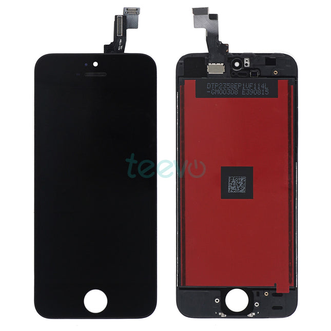 For iPhone 5S | LCD Assembly with Home button/LCD Back Plate/Ear Speaker/Front Camera | Black(Aftermarket)