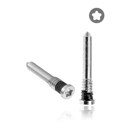 For iPhone XR | Charger Connector Screw/2pcs | White(Premium OEM)