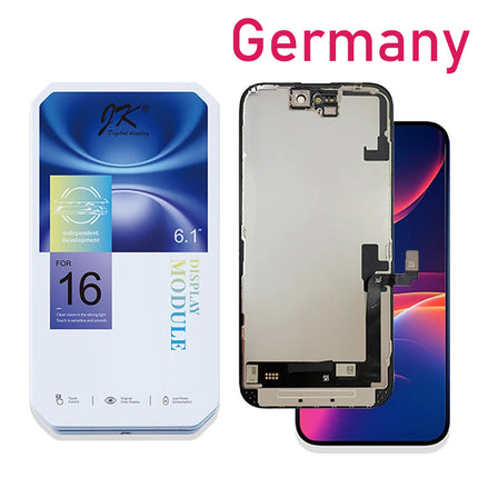 JK for iPhone 16 | LCD Assembly | Incell | IC Removable | Black ***DE warehouse*** (SKU: 1569486)