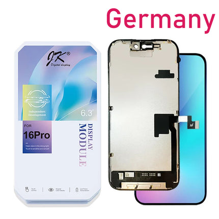 JK for iPhone 16 Pro LCD Assembly | Incell | IC Removable | Black ***DE warehouse*** (SKU: 1569487)