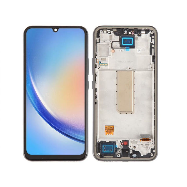 For Samsung Galaxy A34 OLED Assembly With Frame Black (Aftermarket Plus)(SKU:1531074)