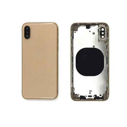 For iPhone Xs | Back Cover Assembly with small parts(No Logo) | Gold(Aftermarket Plus)