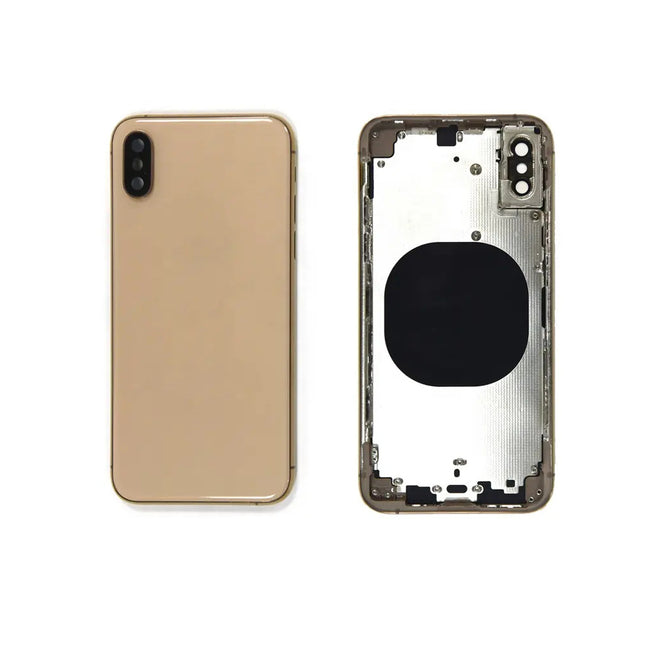 For iPhone Xs | Back Cover Assembly with small parts(No Logo) | Gold(Aftermarket Plus)