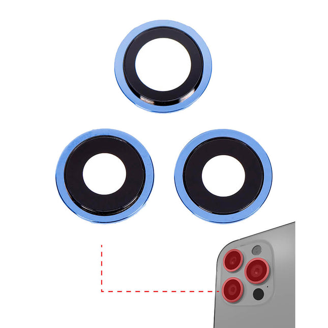 For iPhone 12 Pro | Camera Lens With Frame/Sticker | Blue(Premium OEM)