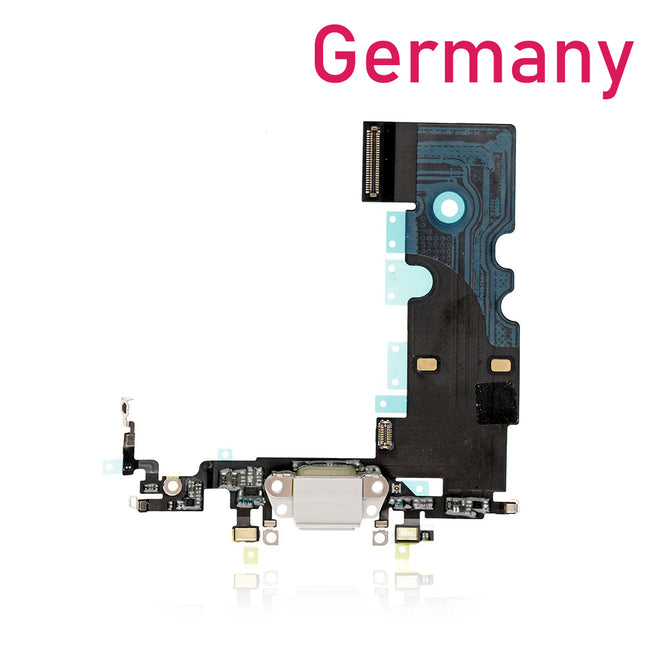 For iPhone 8 Charge Port Flex Cable/Gray | White (Refurbished)***DE Warehouse***