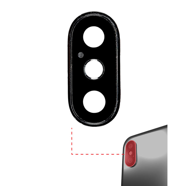 For iPhone Xs max | Camera Lens With Frame/Sticker | Black(Premium OEM)
