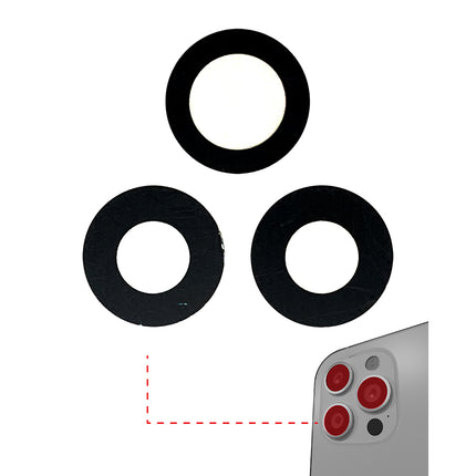 For iPhone 12 Pro | Camera Lens With Sticker | Black(Premium OEM)