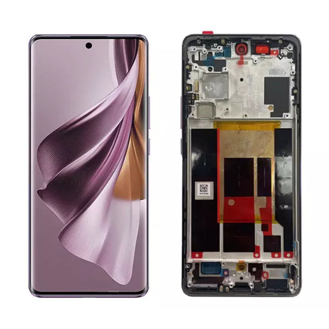 For OPPO Reno 10 Pro LCD Assembly With Frame | Black (Refurbished)