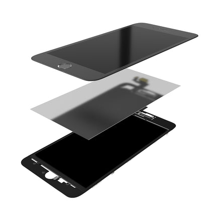 For iPhone 6 Plus Front Glass/Lens With Frame/OCA Black(Aftermarket Plus)(SKU:1088477)