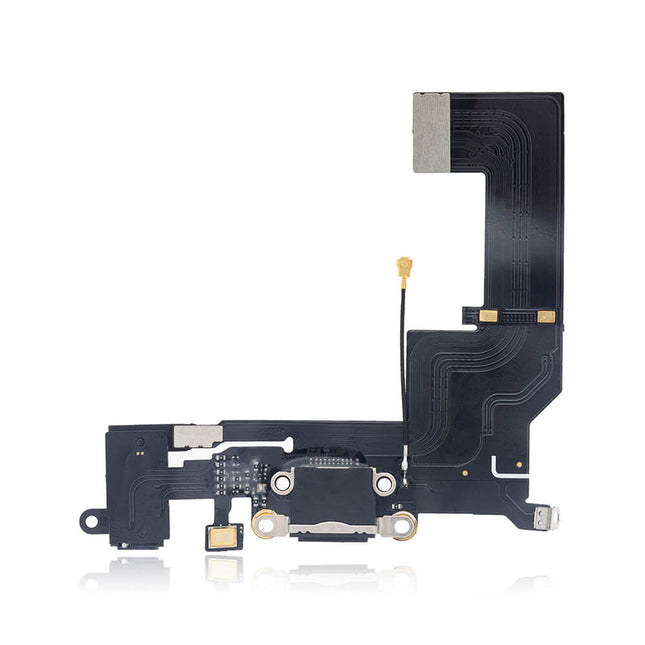 For iPhone SE | Charge Port Flex Cable/Earphone Flex Cable | Black(Refurbished)