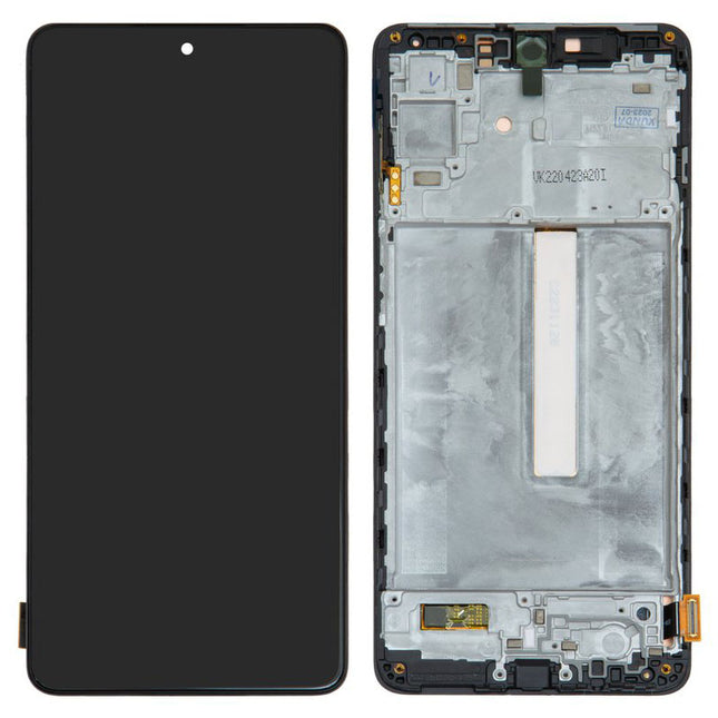 For Samsung Galaxy M53 5G OLED Assembly With Frame Black (Aftermarket Plus)(SKU:1554604)