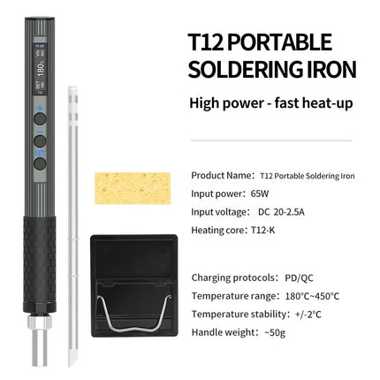 KS-401107 / 65W Intelligent Digital Electric Soldering Iron Set with T12-K Soldering Iron Tip(SKU:1557529)