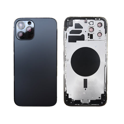 For iPhone 12 Pro max | Back Cover Assembly with small parts(No Logo) | Blue(Aftermarket Plus)
