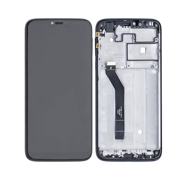 For Motorola G7 Power/BR version/154mm | LCD Assembly with Frame(No Logo) | Black(Refurbished)