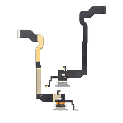 For iPhone X Charge Port Flex Cable White (Refurbished)***DE Warehouse***(SKU:1530787)
