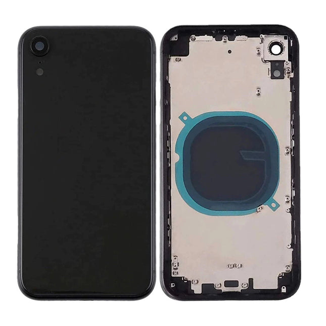 For iPhone XR | Back Cover Assembly with small parts(No Logo) | Black(Aftermarket Plus)