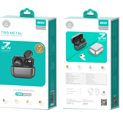 Zeqi ZE-T523 blutooth earphone / TWS Bluetooth / Metal Black(SKU:1557680)