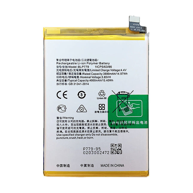Battery For OPPO Reno 4Z 5G/Reno 4 Lite/Reno 4F/A93 /F17 Pro | BLP779