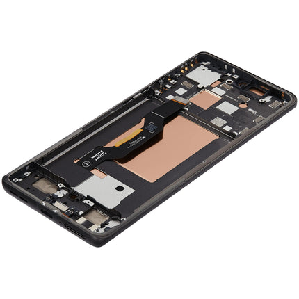 For Motorola Edge 50  OLED assembly With Frame Black Premium OEM (SKU:1562860)
