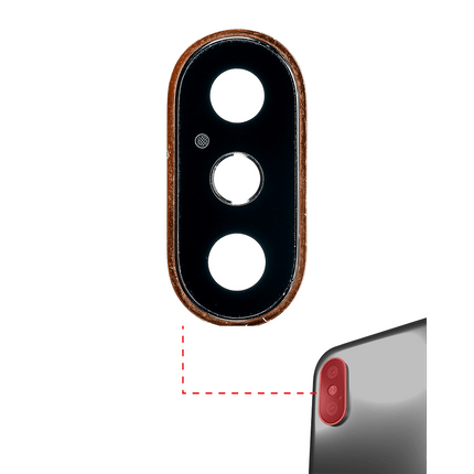 For iPhone Xs | Camera Lens With Frame/Sticker | Gold(Premium OEM)