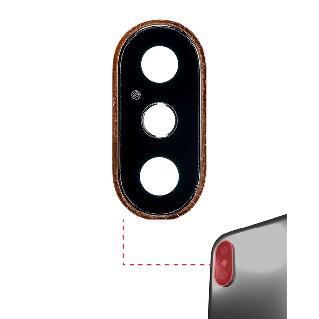 For iPhone Xs | Camera Lens With Frame/Sticker | Gold(Premium OEM)