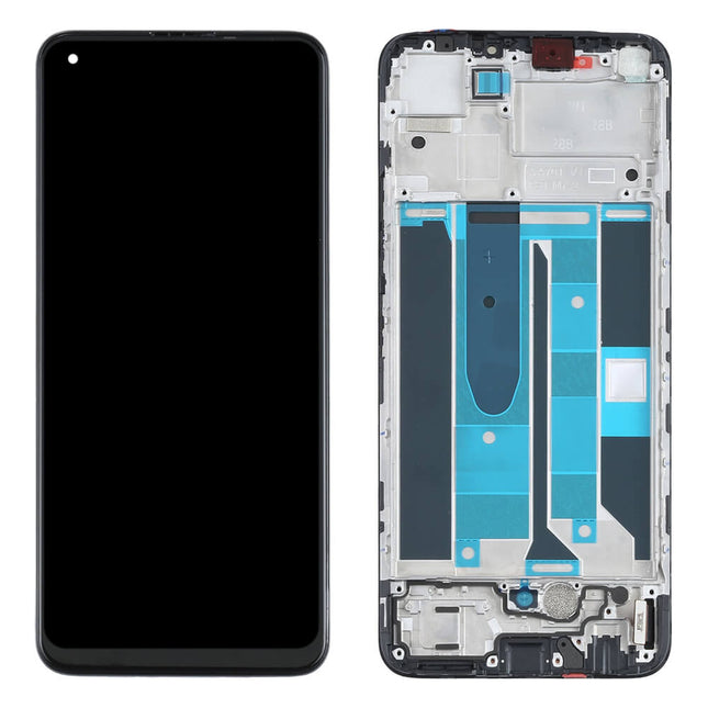 For Realme 8 4G OLED Assembly With Frame Black(Aftermarket Plus)(SKU:1507490)