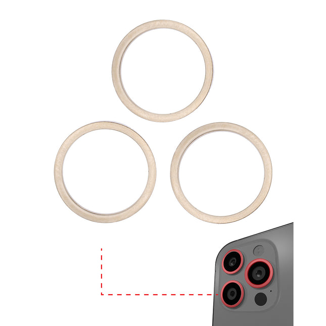 For iPhone 13 pro max | Back camera ring/3pcs | Gold(Premium OEM)