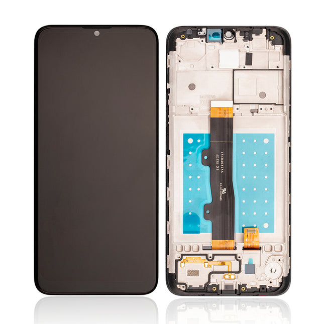 For Motorola E7 | LCD Assembly With Frame | Black(Refurbished)
