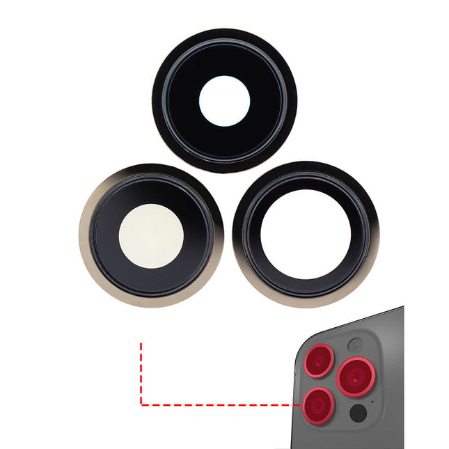 For iPhone 13 pro/13 Pro Max | Camera Lens With Frame/Sticker | Gold(Premium OEM)