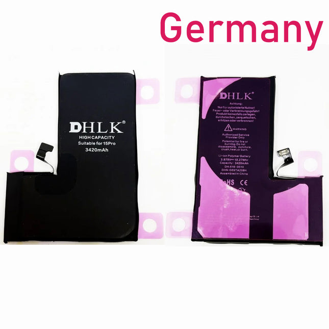 DHLK * For iPhone 15 pro Battery (High Capacity) 3420 mAh ***DE warehouse***