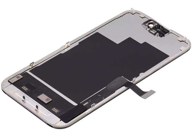For iPhone 15 pro OLED assembly Soft Oled COF/ 550cd/m2 Black (Aftermarket Plus) (SKU: 1566321)