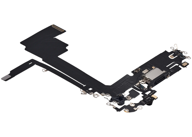 For iPhone 15 Pro Max / Charge Port Flex Cable Black (Refurbished)(SKU:1561567)