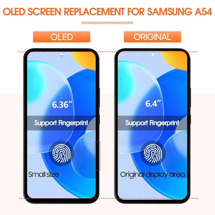 For Samsung Galaxy A54 5G OLED Assembly With frame / black  / Original display window/A+A JC (Aftermarket Plus)(SKU:1532337)