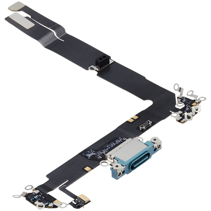 For iPhone 16 Plus / Charge Port Flex Cable Teal (Premium OEM)(SKU:1561901)