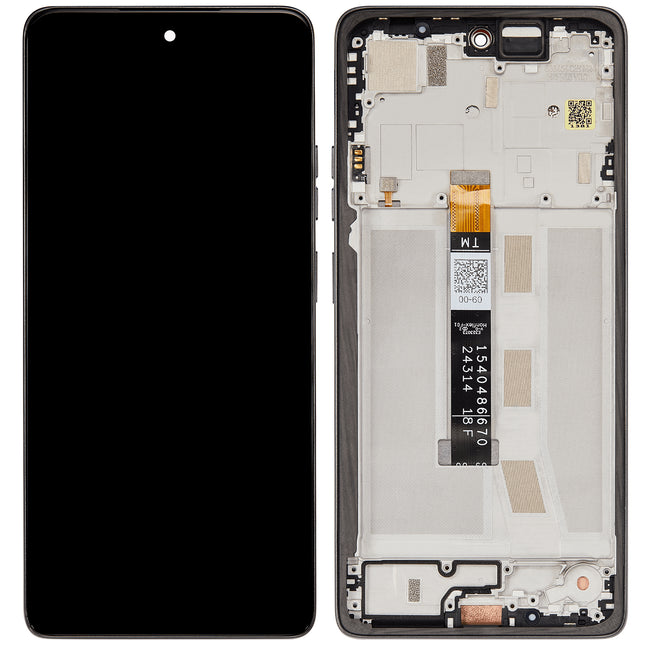 For Motorola Moto G75 LCD assembly With Frame / XT2437 Black (Refurbished) (SKU: 1567425)