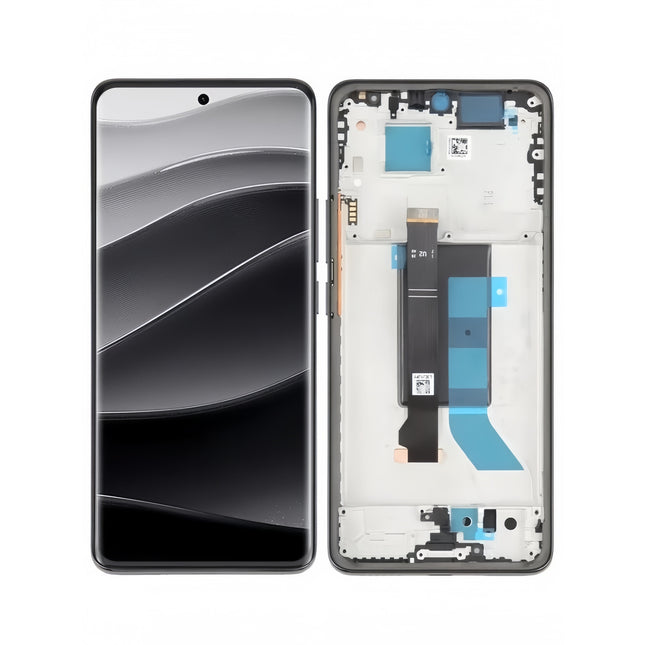 For Xiaomi Redmi Note 14 Pro 5G OLED assembly With Frame Black Premium OEM (SKU:1562823)