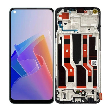 For OPPO Reno7 Lite / OLED assembly With frame / black  (Refurbished)(SKU:1505221)