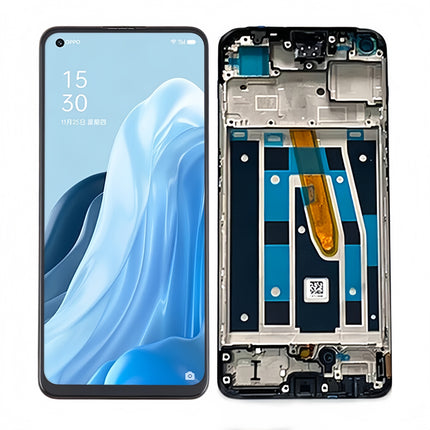 For OPPO Reno8 T 4G / OLED assembly With frame / black  (Premium OEM)(SKU:1558597)