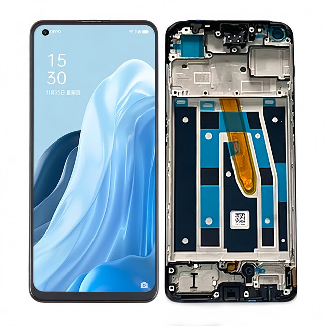 For OPPO Reno8 T 4G / OLED assembly With frame / black  (Premium OEM)(SKU:1558597)