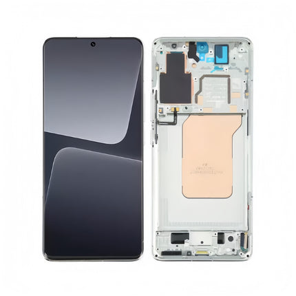 For Xiaomi Mi 13 Pro 5G OLED assembly OLED With Frame Silver Aftermarket Plus (SKU:1563008)