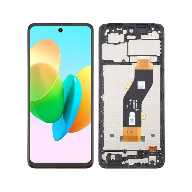 For Tecno Spark 20c LCD assembly with frame Black (Refurbished) (SKU:1564165)